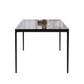 Rectangular Dining Table Glass Tabletop with Black Aluminum Legs White Without Chairs Clearhalo 'Dining Tables & Seating' 'Dining Tables' 'dining_table' 'furn' 'furn_dining_table' 'Furniture' 'Kitchen & Dining Furniture' 7707519