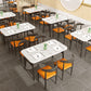 Eigentijdse witte rechthoekige houten eettafel met 4 voet