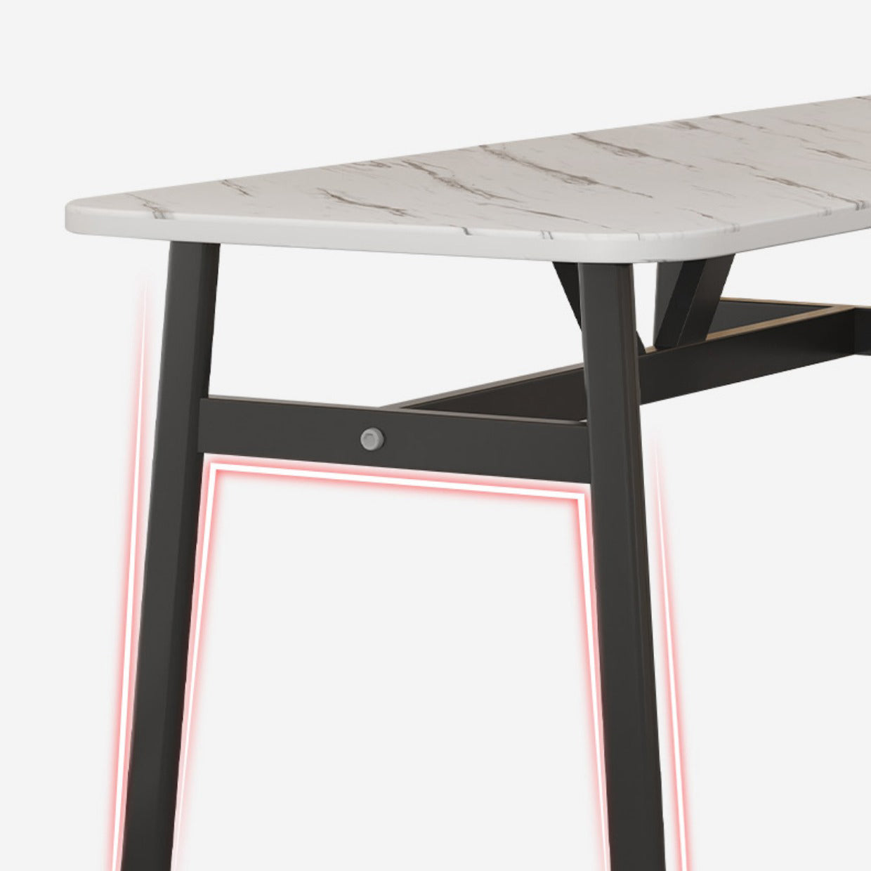 Eigentijdse witte rechthoekige houten eettafel met 4 voet