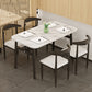 Eigentijdse witte rechthoekige houten eettafel met 4 voet