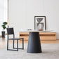Modern Round Dining Table White Stone Tabletop with Wood Pedestal Base Clearhalo 'Dining Tables & Seating' 'Dining Tables' 'dining_table' 'furn' 'furn_dining_table' 'Furniture' 'Kitchen & Dining Furniture' 7707583