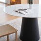 Modern Round Dining Table White Stone Tabletop with Wood Pedestal Base Clearhalo 'Dining Tables & Seating' 'Dining Tables' 'dining_table' 'furn' 'furn_dining_table' 'Furniture' 'Kitchen & Dining Furniture' 7707586