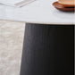 Modern Round Dining Table White Stone Tabletop with Wood Pedestal Base Clearhalo 'Dining Tables & Seating' 'Dining Tables' 'dining_table' 'furn' 'furn_dining_table' 'Furniture' 'Kitchen & Dining Furniture' 7707587