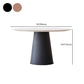 Modern Round Dining Table White Stone Tabletop with Wood Pedestal Base Clearhalo 'Dining Tables & Seating' 'Dining Tables' 'dining_table' 'furn' 'furn_dining_table' 'Furniture' 'Kitchen & Dining Furniture' 7707594