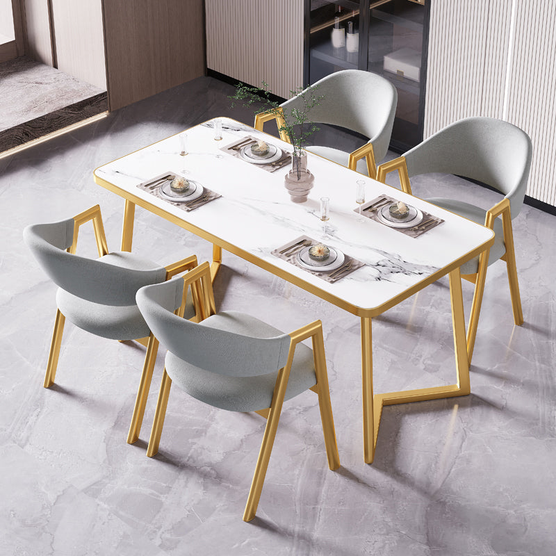 Modern Rectangle Dining Table Wood Tabletop with Double Pedestal Base Clearhalo 'Dining Tables & Seating' 'Dining Tables' 'dining_table' 'furn' 'furn_dining_table' 'Furniture' 'Kitchen & Dining Furniture' 7707616