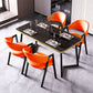 Modern Rectangle Dining Table Wood Tabletop with Double Pedestal Base Clearhalo 'Dining Tables & Seating' 'Dining Tables' 'dining_table' 'furn' 'furn_dining_table' 'Furniture' 'Kitchen & Dining Furniture' 7707618
