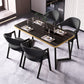 Modern Rectangle Dining Table Wood Tabletop with Double Pedestal Base Clearhalo 'Dining Tables & Seating' 'Dining Tables' 'dining_table' 'furn' 'furn_dining_table' 'Furniture' 'Kitchen & Dining Furniture' 7707619