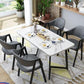 Modern Rectangle Dining Table Wood Tabletop with Double Pedestal Base Clearhalo 'Dining Tables & Seating' 'Dining Tables' 'dining_table' 'furn' 'furn_dining_table' 'Furniture' 'Kitchen & Dining Furniture' 7707620