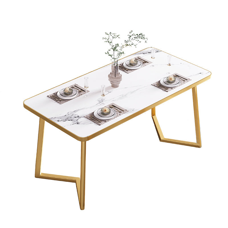 Modern Rectangle Dining Table Wood Tabletop with Double Pedestal Base White Without Chairs Clearhalo 'Dining Tables & Seating' 'Dining Tables' 'dining_table' 'furn' 'furn_dining_table' 'Furniture' 'Kitchen & Dining Furniture' 7707621