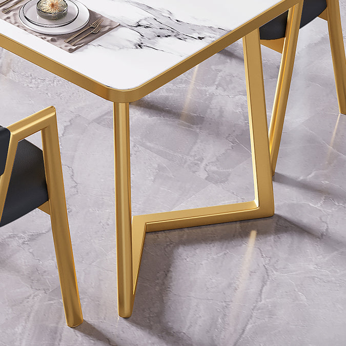Modern Rectangle Dining Table Wood Tabletop with Double Pedestal Base Clearhalo 'Dining Tables & Seating' 'Dining Tables' 'dining_table' 'furn' 'furn_dining_table' 'Furniture' 'Kitchen & Dining Furniture' 7707623