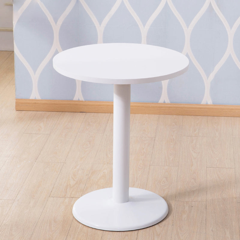 Modern Wooden Top Dining Table for 2 Person with Metal Pedestal Base