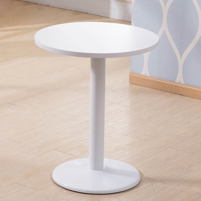 Modern Wooden Top Dining Table for 2 Person with Metal Pedestal Base