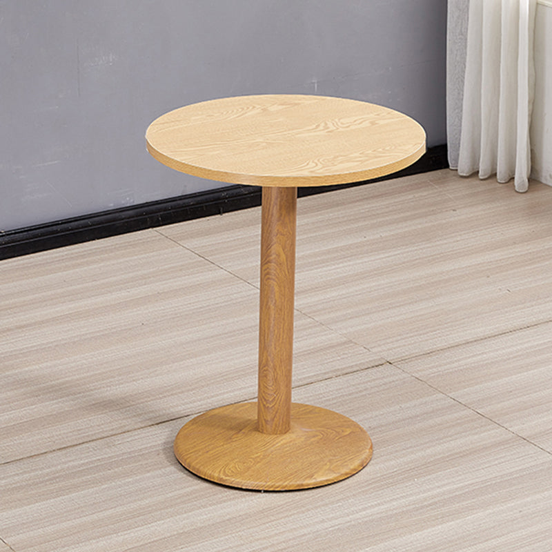 Modern Wooden Top Dining Table for 2 Person with Metal Pedestal Base