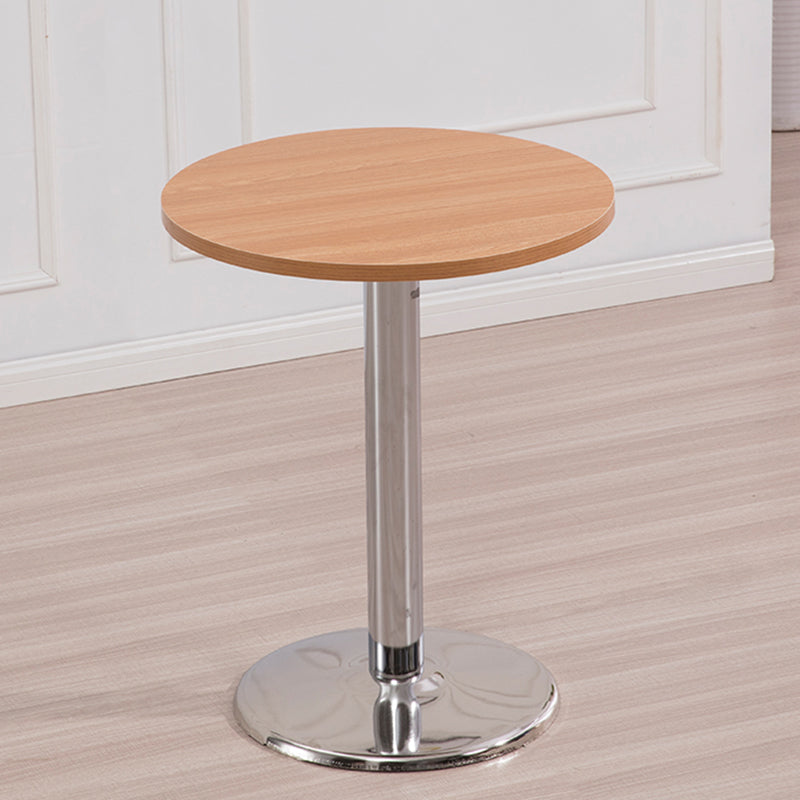 Modern Wooden Top Dining Table for 2 Person with Metal Pedestal Base
