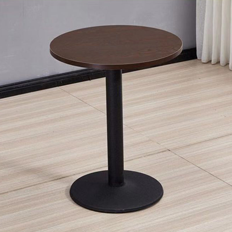Modern Wooden Top Dining Table for 2 Person with Metal Pedestal Base