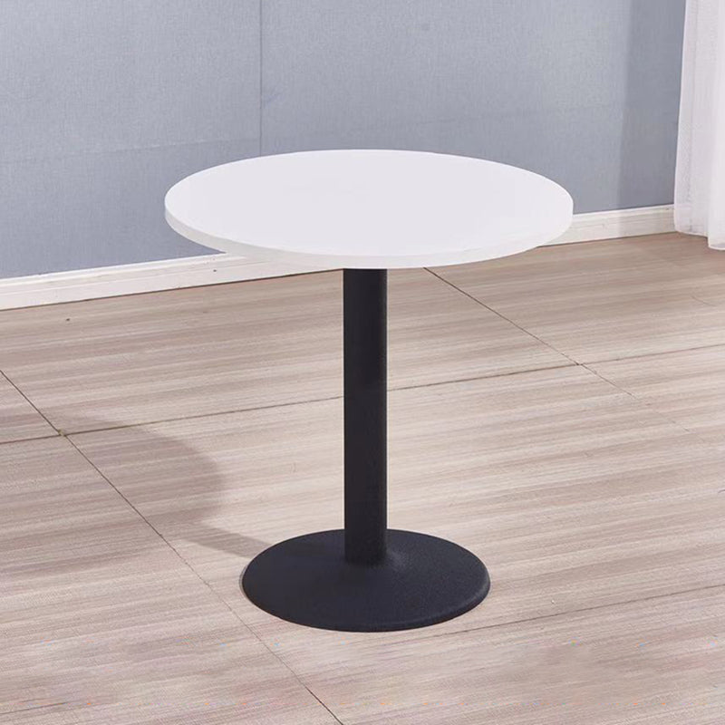 Modern Wooden Top Dining Table for 2 Person with Metal Pedestal Base