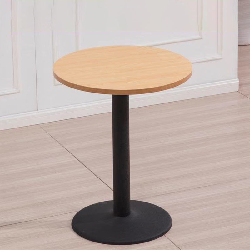 Modern Wooden Top Dining Table for 2 Person with Metal Pedestal Base