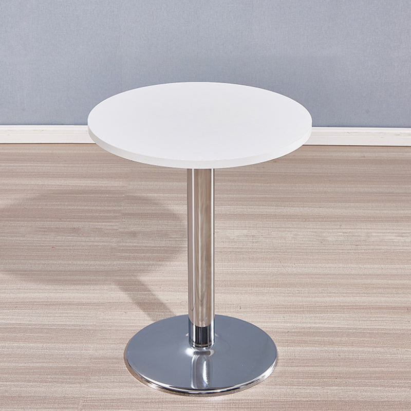 Modern Wooden Top Dining Table for 2 Person with Metal Pedestal Base