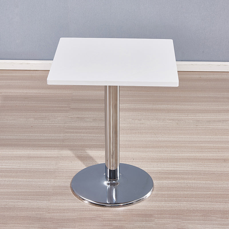 Modern Wooden Top Dining Table for 2 Person with Metal Pedestal Base
