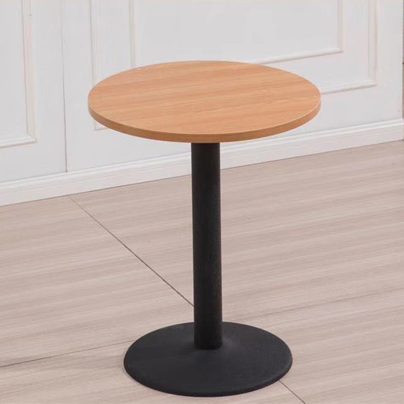 Modern Wooden Top Dining Table for 2 Person with Metal Pedestal Base