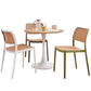 Tavolo da pranzo rotondo moderno con piano in legno naturale con base a tulipano