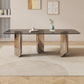 Rectangular Dining Table Clear Glass Tabletop with Chrome Base Clearhalo 'Dining Tables & Seating' 'Dining Tables' 'dining_table' 'furn' 'furn_dining_table' 'Furniture' 'Kitchen & Dining Furniture' 7707684