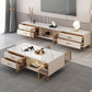 Stone TV Stand Console Glam Media Console TV Stand with 4 Drawers