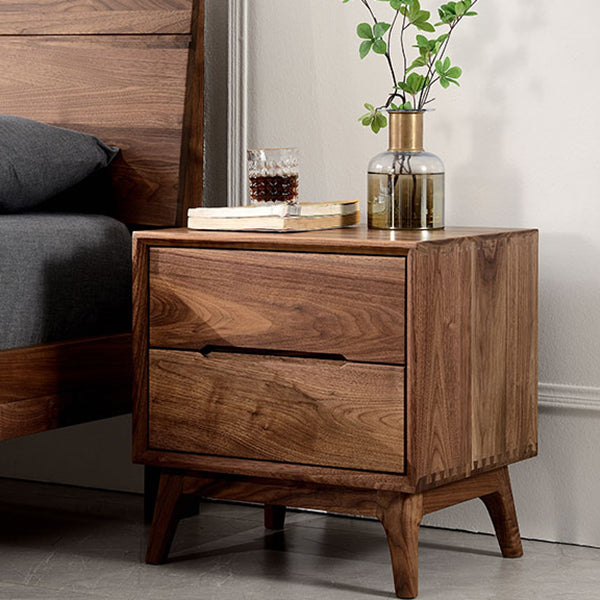 Les tiroirs modernes du milieu du siècle comprenaient une table de chevet de table d'accent 20 'de haut avec des jambes