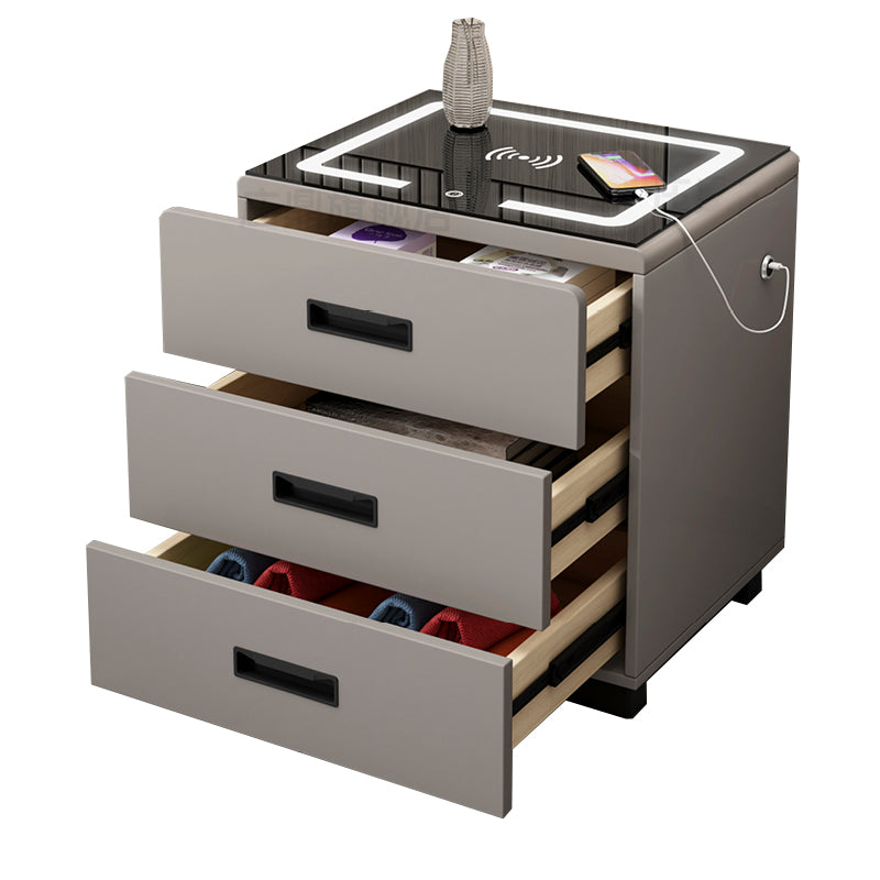 コンテンポラリーアクセントテーブルナイトスタンドガラスベッドナイトスタンドの寝室用