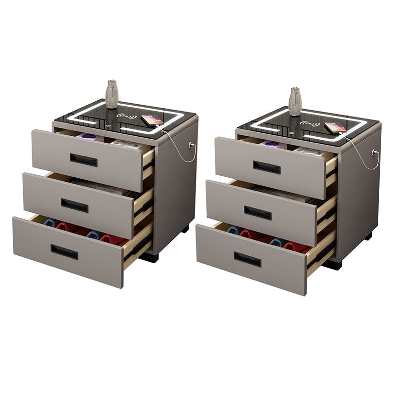 コンテンポラリーアクセントテーブルナイトスタンドガラスベッドナイトスタンドの寝室用