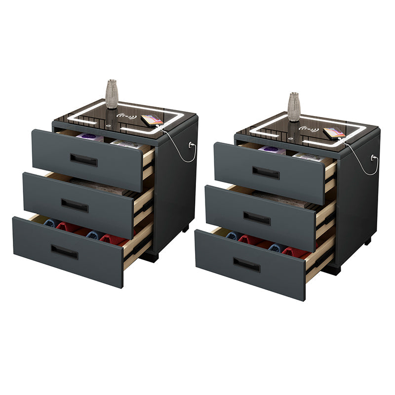 コンテンポラリーアクセントテーブルナイトスタンドガラスベッドナイトスタンドの寝室用