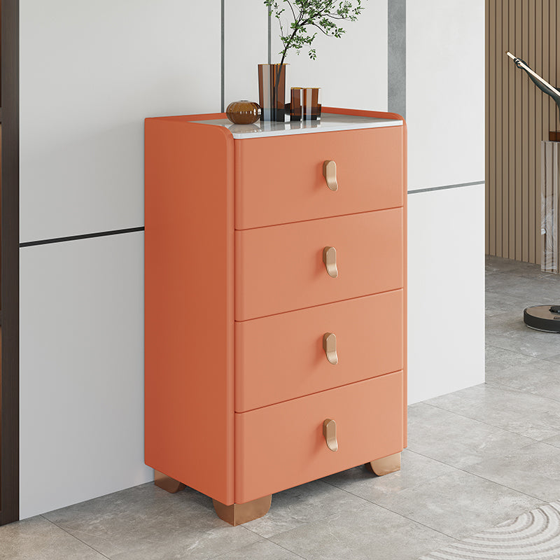 Stone Dresser Classic Glam Storage Chest Dresser with 4/5/6/7/8 Drawers Orange 4 Clearhalo 'Bedroom Furniture' 'Dressers & Chests' 'dressers_chests' 'furn' 'furn_dressers_chests' 'Furniture' 7710401