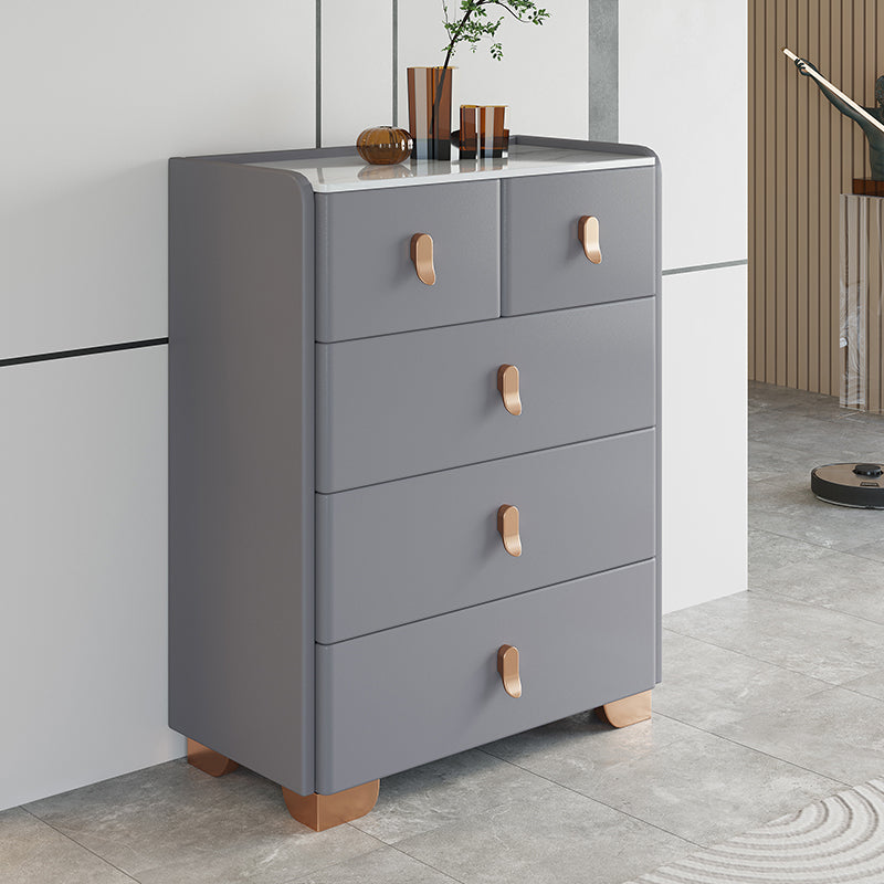 Stone Dresser Classic Glam Storage Chest Dresser with 4/5/6/7/8 Drawers Dark Gray 5 Clearhalo 'Bedroom Furniture' 'Dressers & Chests' 'dressers_chests' 'furn' 'furn_dressers_chests' 'Furniture' 7710404