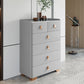 Stone Dresser Classic Glam Storage Chest Dresser with 4/5/6/7/8 Drawers Light Gray 6 Clearhalo 'Bedroom Furniture' 'Dressers & Chests' 'dressers_chests' 'furn' 'furn_dressers_chests' 'Furniture' 7710412