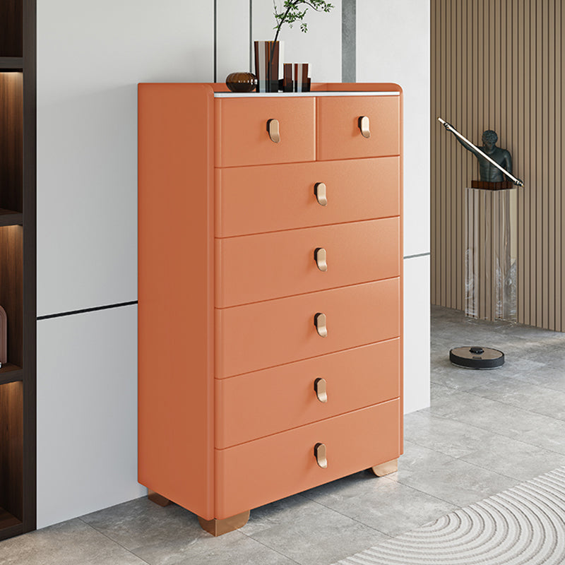 Stone Dresser Classic Glam Storage Chest Dresser with 4/5/6/7/8 Drawers Orange 7 Clearhalo 'Bedroom Furniture' 'Dressers & Chests' 'dressers_chests' 'furn' 'furn_dressers_chests' 'Furniture' 7710418_c48ae952-f797-4d0d-88fb-071d0141b889