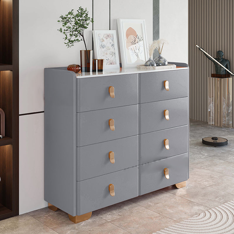 Stone Dresser Classic Glam Storage Chest Dresser with 4/5/6/7/8 Drawers Dark Gray 8 Clearhalo 'Bedroom Furniture' 'Dressers & Chests' 'dressers_chests' 'furn' 'furn_dressers_chests' 'Furniture' 7710419