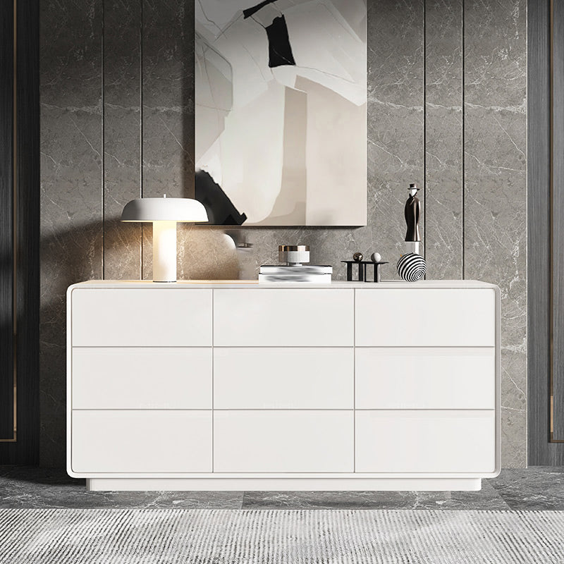 Manufactured Wood Dresser Modern Storage Chest Dresser with 5/6/8/9 Drawers 71"L x 16"W x 32"H White Clearhalo 'Bedroom Furniture' 'Dressers & Chests' 'dressers_chests' 'furn' 'furn_dressers_chests' 'Furniture' 7710537