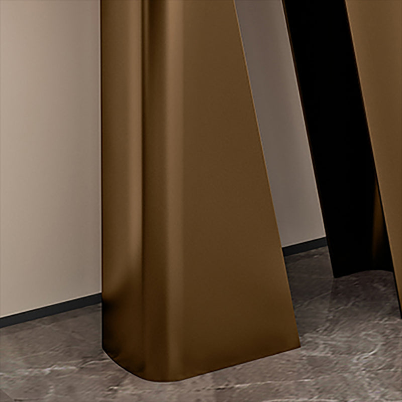Modern Half Moon Console Table Stone Console Sofa Table in Gold/Black