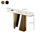 Modern Half Moon Console Table Stone Console Sofa Table in Gold/Black