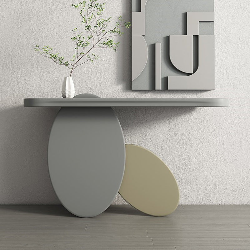 Oval Shape Contemporary Console Table Wood Console Sofa Table