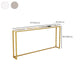 Rectangle Shape Contemporary Console Table Stone Console Sofa Table in White and Gold