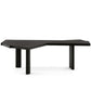 Free Form Shaped Office Laptop Table Wood Writing Desk in Black with 3 Legs