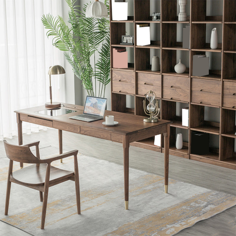 Tavolo da laptop a forma di rettangolare Distanza di scrittura in legno in marrone