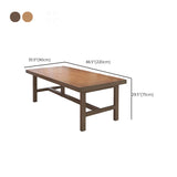 Living Room Solid Wood Table Rectangular Brown Office Desk,29.5-inch High