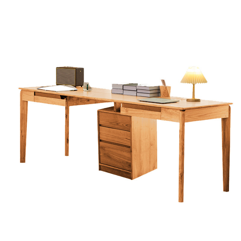 Table de bureau en bois massif moderne Home Writing Desk avec 5 tiroirs