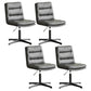 Armless Office Chair No Wheels Conference Chair for Living Room Home Black PU（Polyurethane） 4 Piece Set Clearhalo 'furn' 'furn_office_chair' 'Furniture' 'Office Chairs' 'Office Furniture' 'office_chair' 7710852