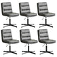 Armless Office Chair No Wheels Conference Chair for Living Room Home Black PU（Polyurethane） 6 Piece Set Clearhalo 'furn' 'furn_office_chair' 'Furniture' 'Office Chairs' 'Office Furniture' 'office_chair' 7710855