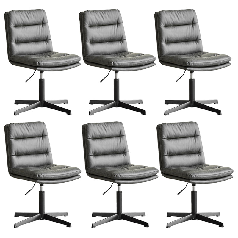 Armless Office Chair No Wheels Conference Chair for Living Room Home Black PU（Polyurethane） 6 Piece Set Clearhalo 'furn' 'furn_office_chair' 'Furniture' 'Office Chairs' 'Office Furniture' 'office_chair' 7710855