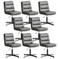 Armless Office Chair No Wheels Conference Chair for Living Room Home Black PU（Polyurethane） 8 Piece Set Clearhalo 'furn' 'furn_office_chair' 'Furniture' 'Office Chairs' 'Office Furniture' 'office_chair' 7710856