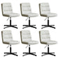 Armless Office Chair No Wheels Conference Chair for Living Room Home White PU（Polyurethane） 6 Piece Set Clearhalo 'furn' 'furn_office_chair' 'Furniture' 'Office Chairs' 'Office Furniture' 'office_chair' 7710865